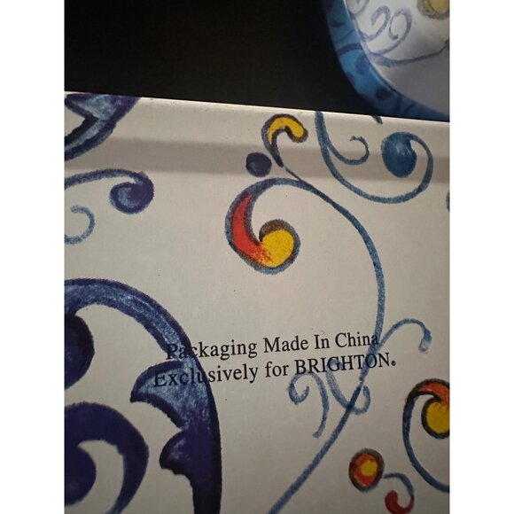 Brighton Decorative Tin Set Collectible Blue Heart & watch Storage Boxes Design - Picture 7 of 11